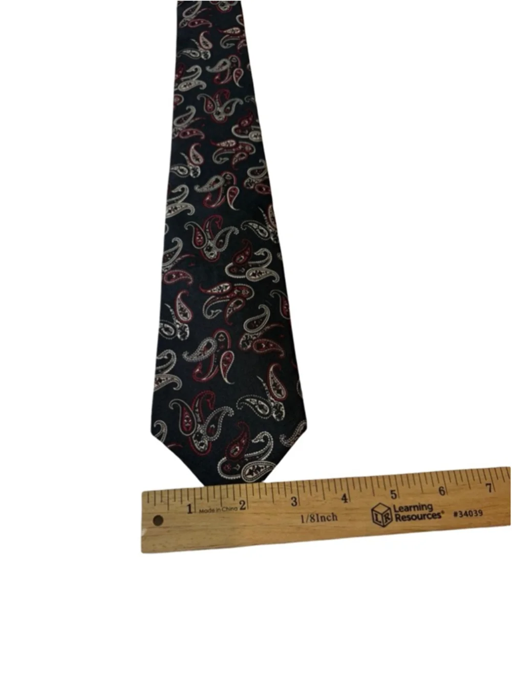 Christian Dior Silk Tie Navy Red Paisley Italy Fabric Classic Designer